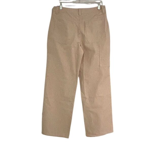 Cali 1850 Los Angeles Beige Cream Striped Wide Leg Pants Size 9 - Picture 2 of 11